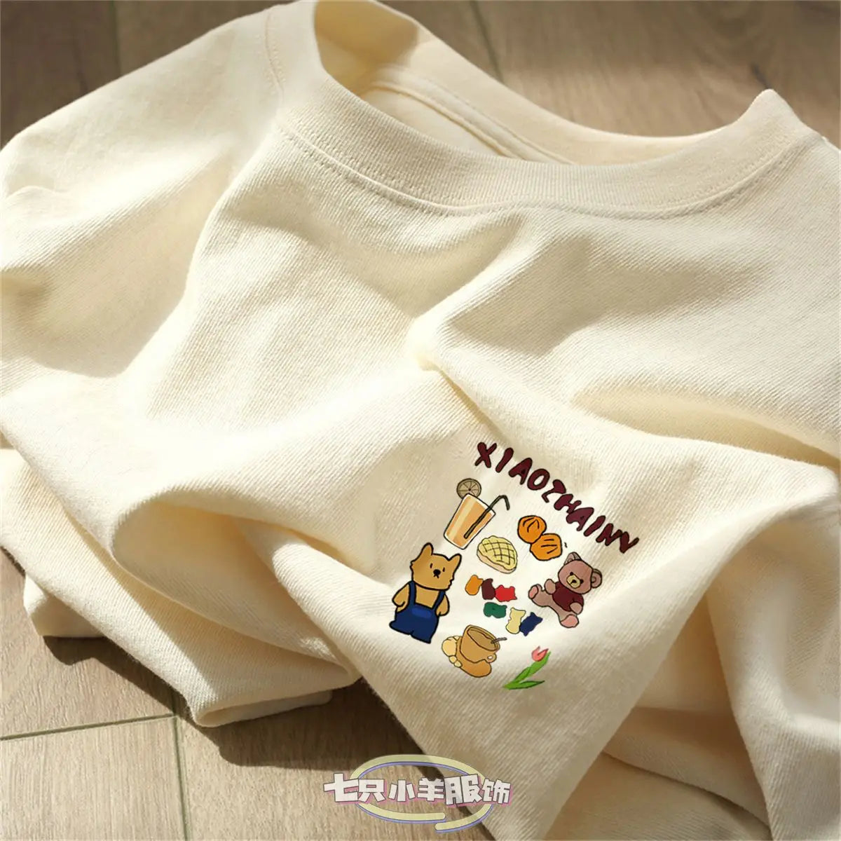 Cartoon Letter Printing Graphic T-shirt Fashion