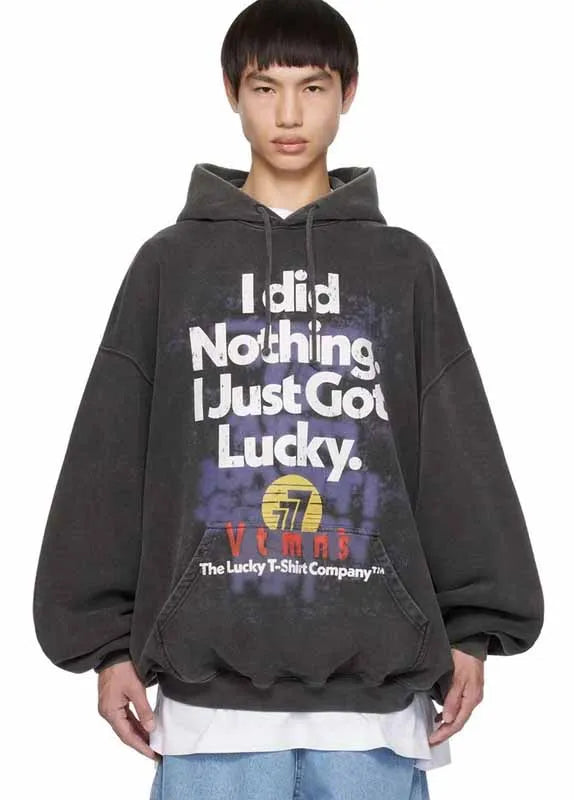 I Got Lucky 777 Printed Hooded Sweatshirt Hoodies