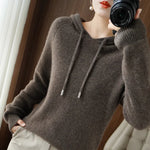 New Autumn Winter Women Sweater Cashmere Pullover Hooded Collar