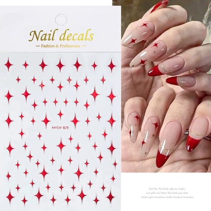Glossy Y2K Star Nail Decals