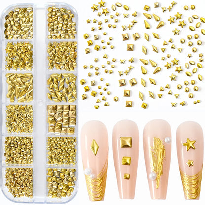 Gold Metallic Nail Art Decorations