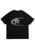 Men's Star Print Short Sleeve T-Shirt Summer Tops Tees Casual Y2K Streetwear