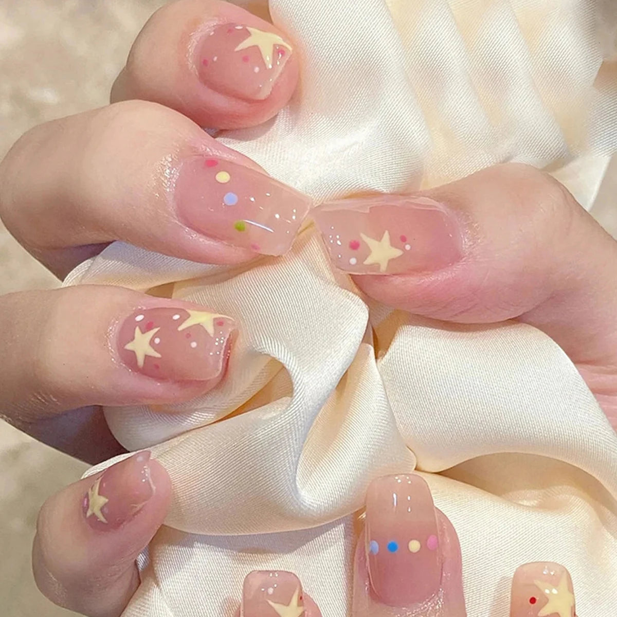 Cute Black Star with headphone 3D Press on Nails