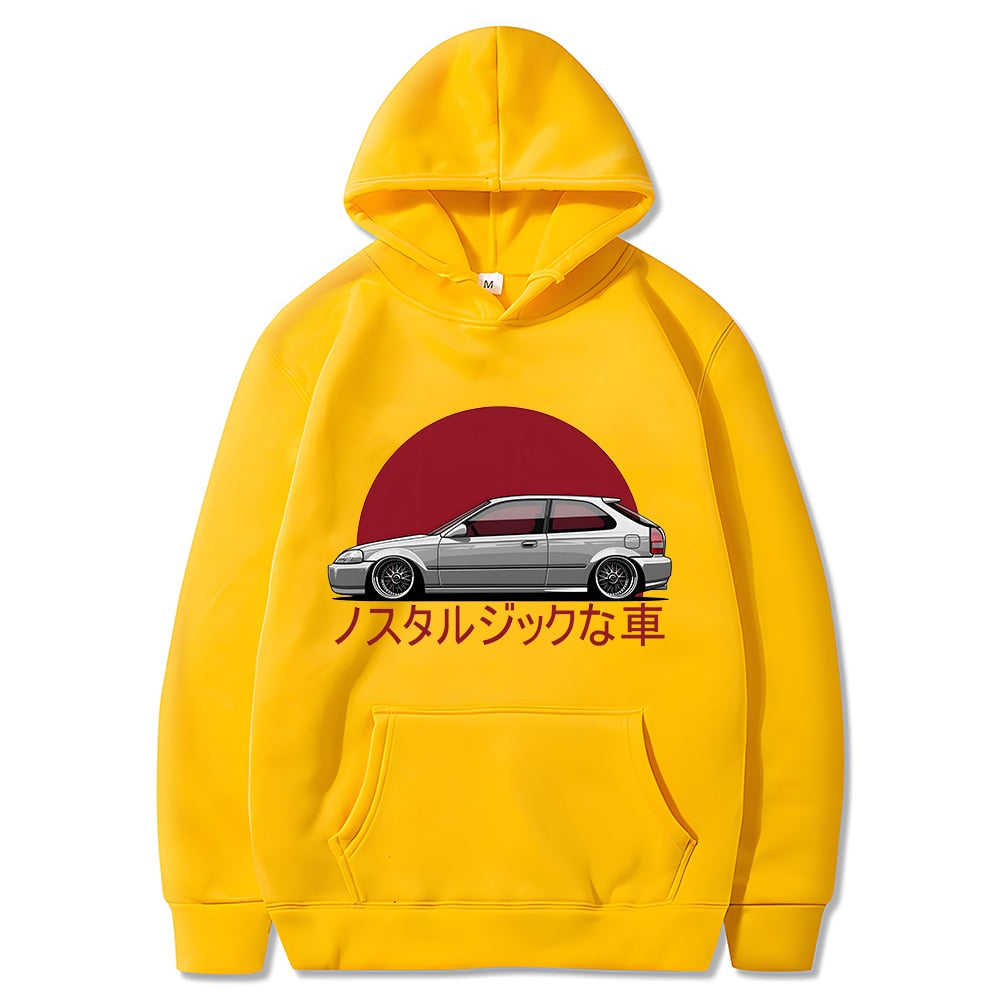 Men Hoodie Car Jdm Japanese Streetwear Pullover