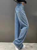 2024 Casual Frauen Jeans Mädchen Hohe Taille Vielseitig Breite Bein Hosen