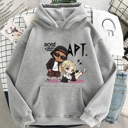 Cartoon Hoodie Long Sleeve Men Sweatshirt Streetwear Casual