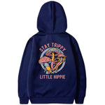 Bleiben Sie trippy kleiner Hippie-Hoodie-Sweatshirt-Hoodie