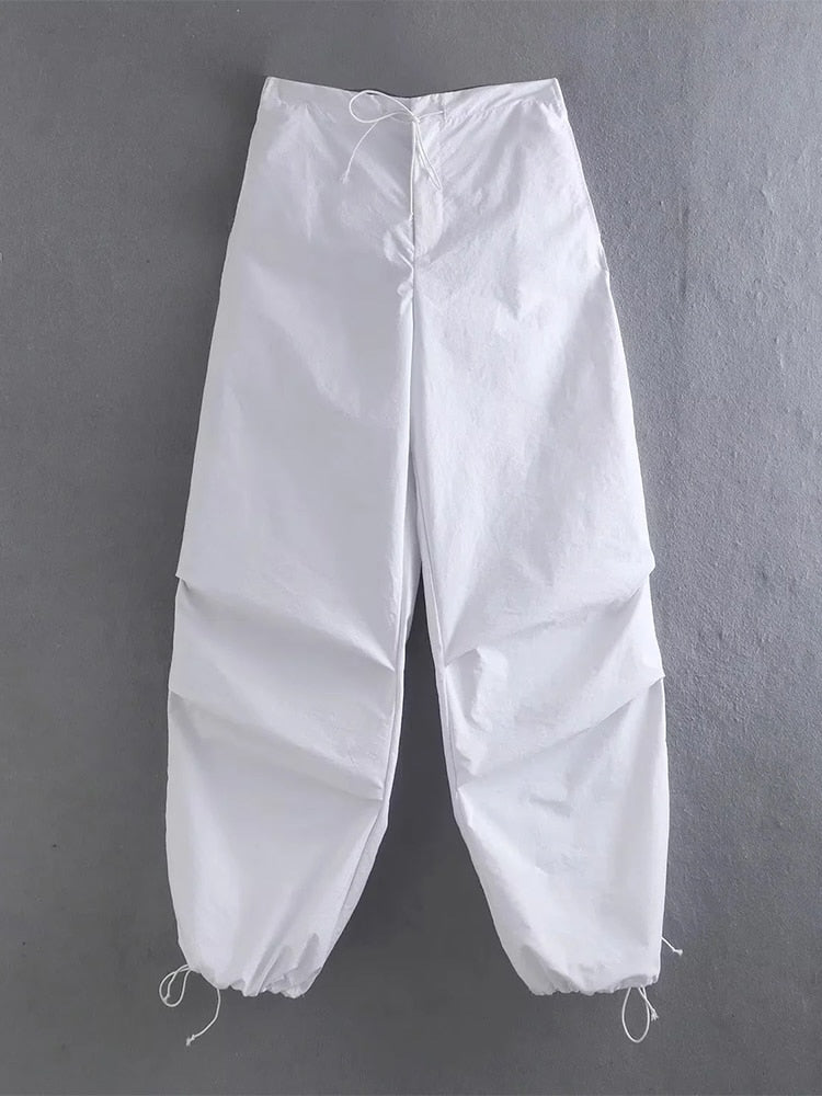 Cargo Pants Female Vintage Jogging Trousers High Elastic Waist