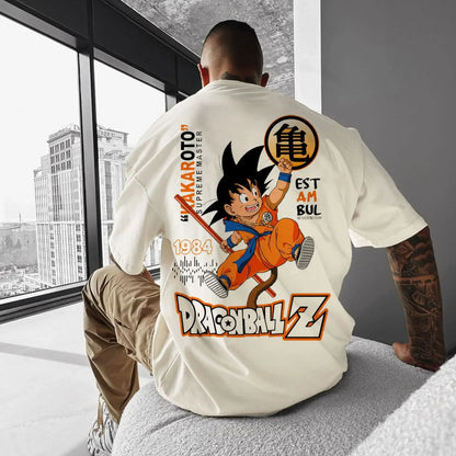 Goku Print T-Shirt Men Dragon Ball Z Cosplay Summer Oversized Top