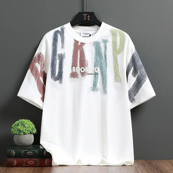 Mens Graphic Print Tshirt Oversized Short Sleeve Plus Size Summer