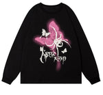 Women Butterfly Spider Graphic Oversize Sweatshirt Autumn