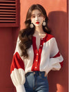 Spring Summer Chiffon Patchwork Blouse Women Loose Vintage