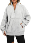 Casual Sweatshirts Half Zip Women Pullover