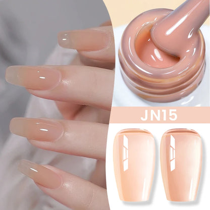 Jelly Nude Gel Nail Polish 10ml Light Pink Peach Translucent Color UV