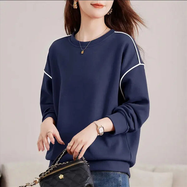Pure Cotton Hoodie Women Oversized Long Sleeve Pullover Casual