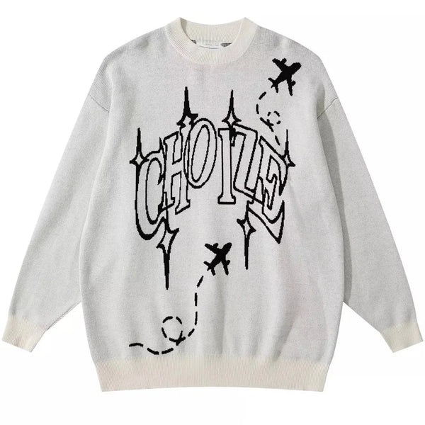 American Autumn Winter Casual Lazy Letter Cartoon Sweater