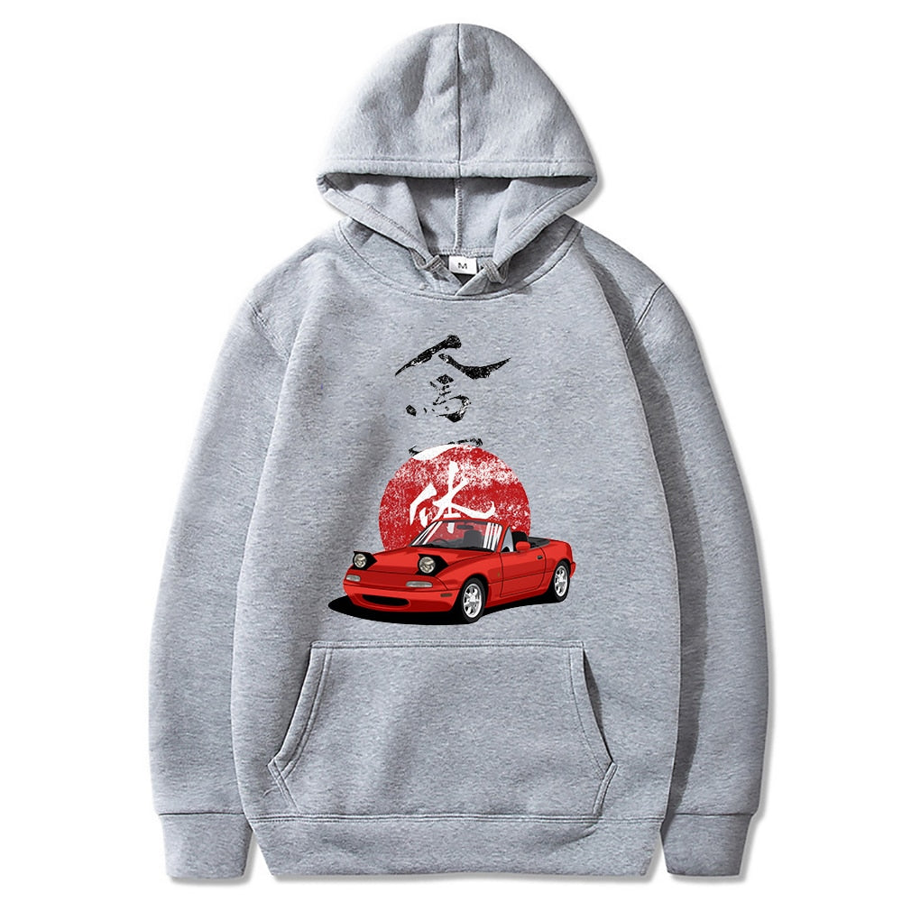 Mens Hoodie Jdm Drift Red Car Fashion Tops Harajuku