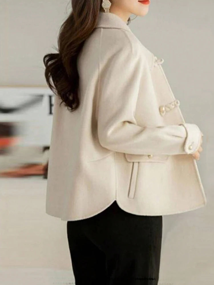 Women's Elegant Short Coat - Winter Office Outerwear Jacket