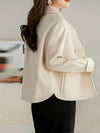 Women's Elegant Short Coat - Winter Office Outerwear Jacket