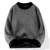 Mens Crew Neck Sweater Loose Fit Warm Layering Pullover Fall Winter