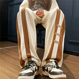 High Street Waffle Pants Men's Loose Wide Leg Sports Pants