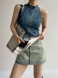 Elevate Your Wardrobe with the 2024 Vintage Denim Zipped Dress