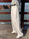 High Waisted White Jeans Women Plus Size Wide Leg Loose Spring Pants