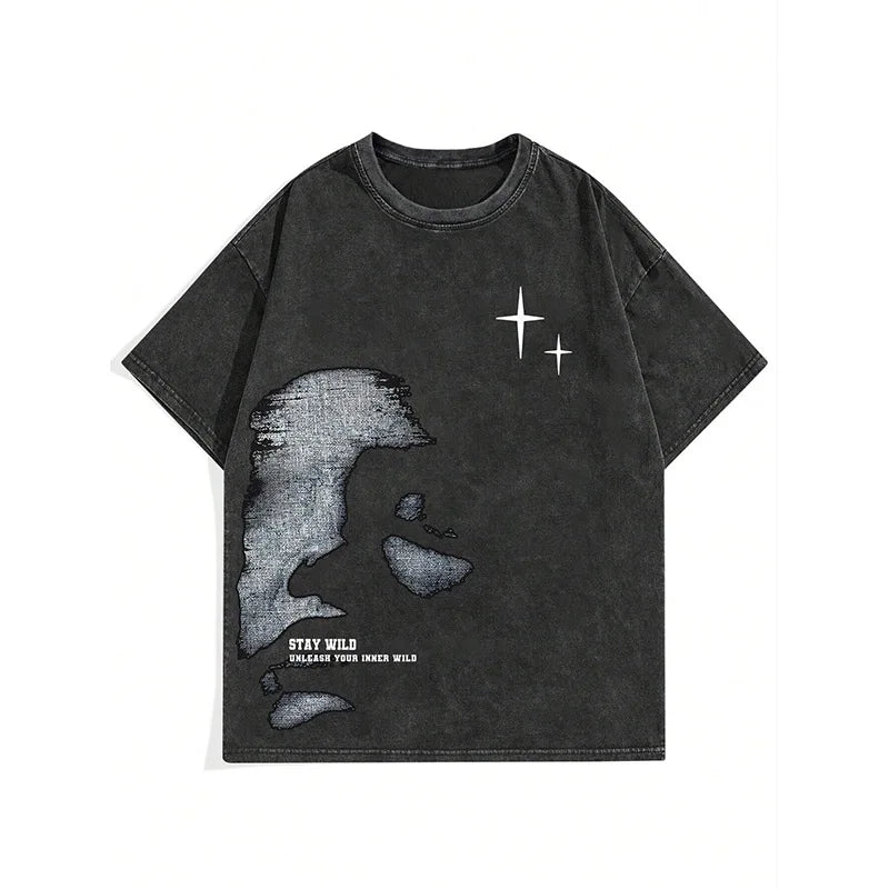 Vintage Avatar Graphic Tee Women’s Round Neck Street Dance Top