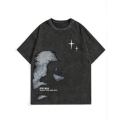 Vintage Avatar Graphic Tee Women’s Round Neck Street Dance Top