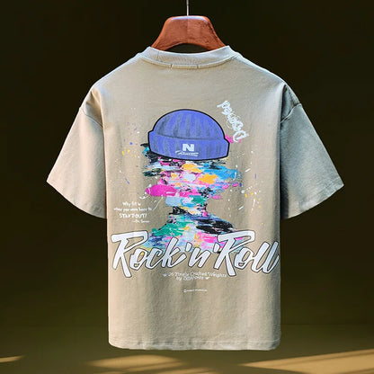 2025 Men’s Summer Graphic Tee Loose Fit Streetwear Top