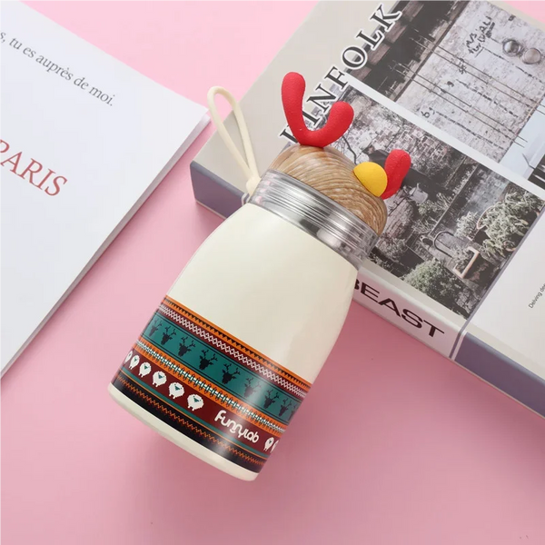 Cartoon Christmas Stainless Steel Tumbler With Handle School Gift