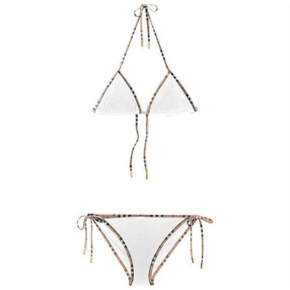 Dreieck-Bikini, Damen-Badebekleidung, sexy Stil, hängender Hals, Raffung