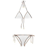 Triangle Bikini Women Swimwear Sexy Style Hanging Neck Gathering