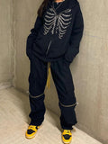 Hoodie Glitter Skull Sweatshirt e-Girl Grunge Aesthetic