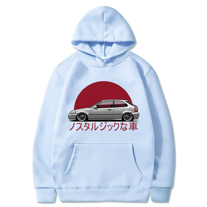 Men Hoodie Car Jdm Japanese Streetwear Pullover