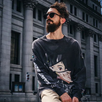 Yao Saint Michael Graphic Print Men’s Oversized Vintage T-Shirt