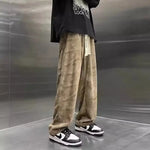 Men Versatile and Hanging Wide Leg Tie Dye Corduroy Pants