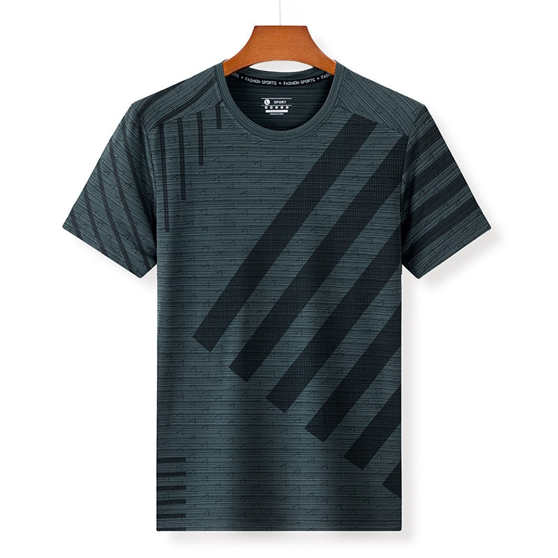 Quick Dry Sport T Shirt Patchwork Men Casual Plus Oversize