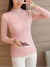Autumn Women Mock Neck Ruffles Sweater Long Sleeve Knitted