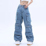 Tasche Einfarbig Overalls Jeans frauen Y2K Street Retro