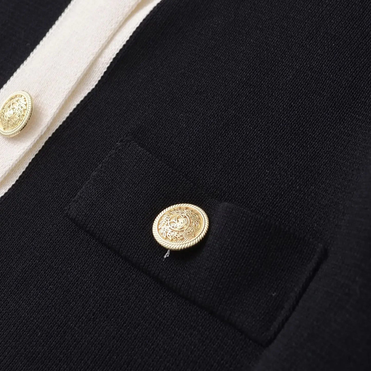 Women's Gold Button Knit Cardigan - Long Sleeve Sweater Coat