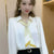 Womens Long Sleeve Pullover Top Solid Color Casual Basic Shirt