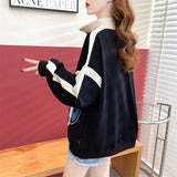 Autumn Winter Zipper Stand Collar Sweatshirts