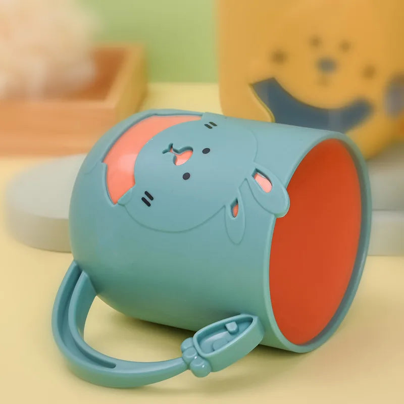 Set of 2 Plastic Cartoon Cup Drinking Mug Water Tumbler for Kids / Children (Rabbit)