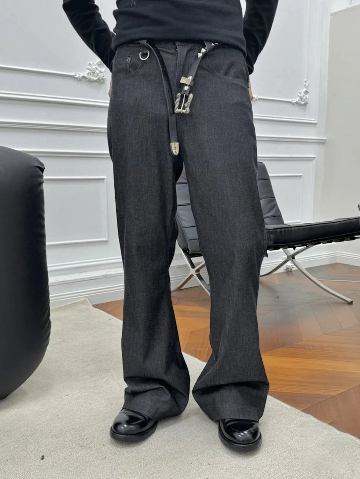 Men Vintage Bootcut Streetwear Pants