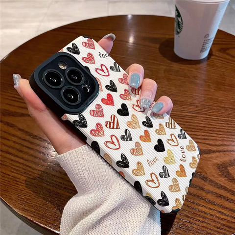 Luxury Colorful Love Heart Phone Case For iPhone