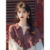 Autumn Winter New Top for Women Lapel Long-sleeved Button