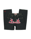 Chic Harajuku Vintage Cargo Jeans Y2K Hip Hop Style with Wide-Leg Fit and Handy Pockets