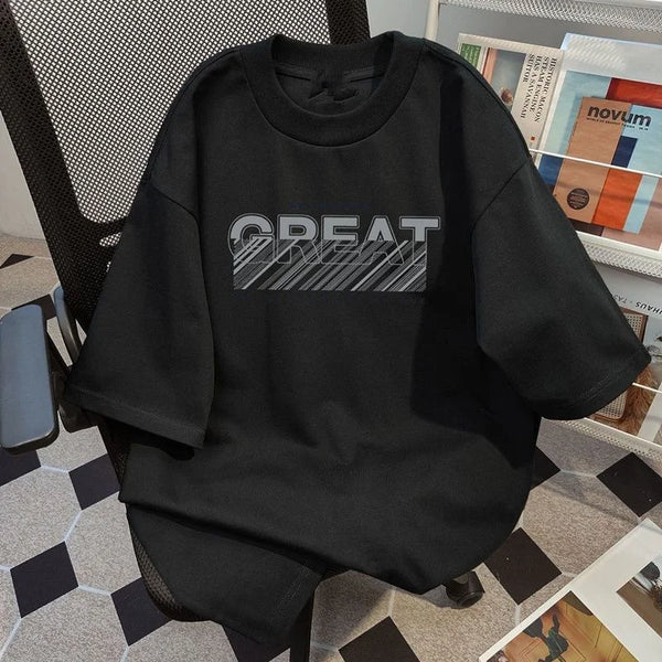 Mens High Street Fashion Tshirt Graphic Cotton Crewneck 2026