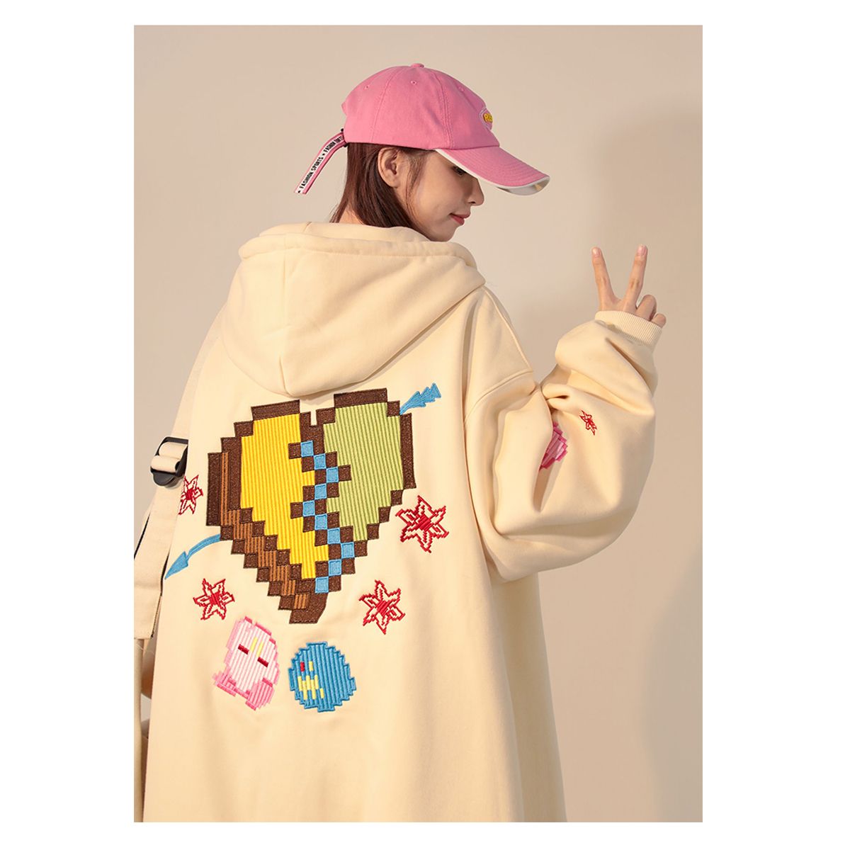 Streetwear Oversized Zip Up Hoodies Women Anime Cartoon Sweatshirts Hippie - xinnzy